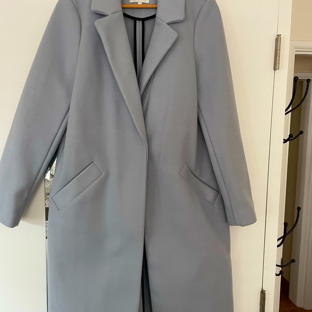 warm coat from UK - light bluish gray
